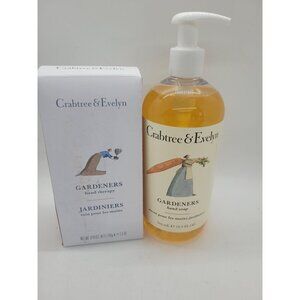 Crabtree & Evelyn Gardeners Hand Therapy & Hand Soap Set 3.5 Oz & 16.9 Fl Oz